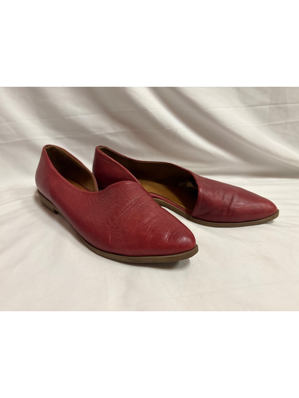 Bueno Blake Red Leather Flats Slip On Size US 9 EU 40